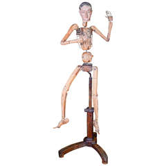 Articulated Workshop Mannequin with Original Stand 19th Century