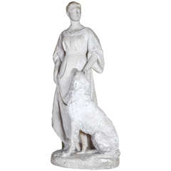 Sculpture Young Lady with Dog