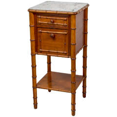 Antique 19th Century French Faux Bamboo Bedside Table