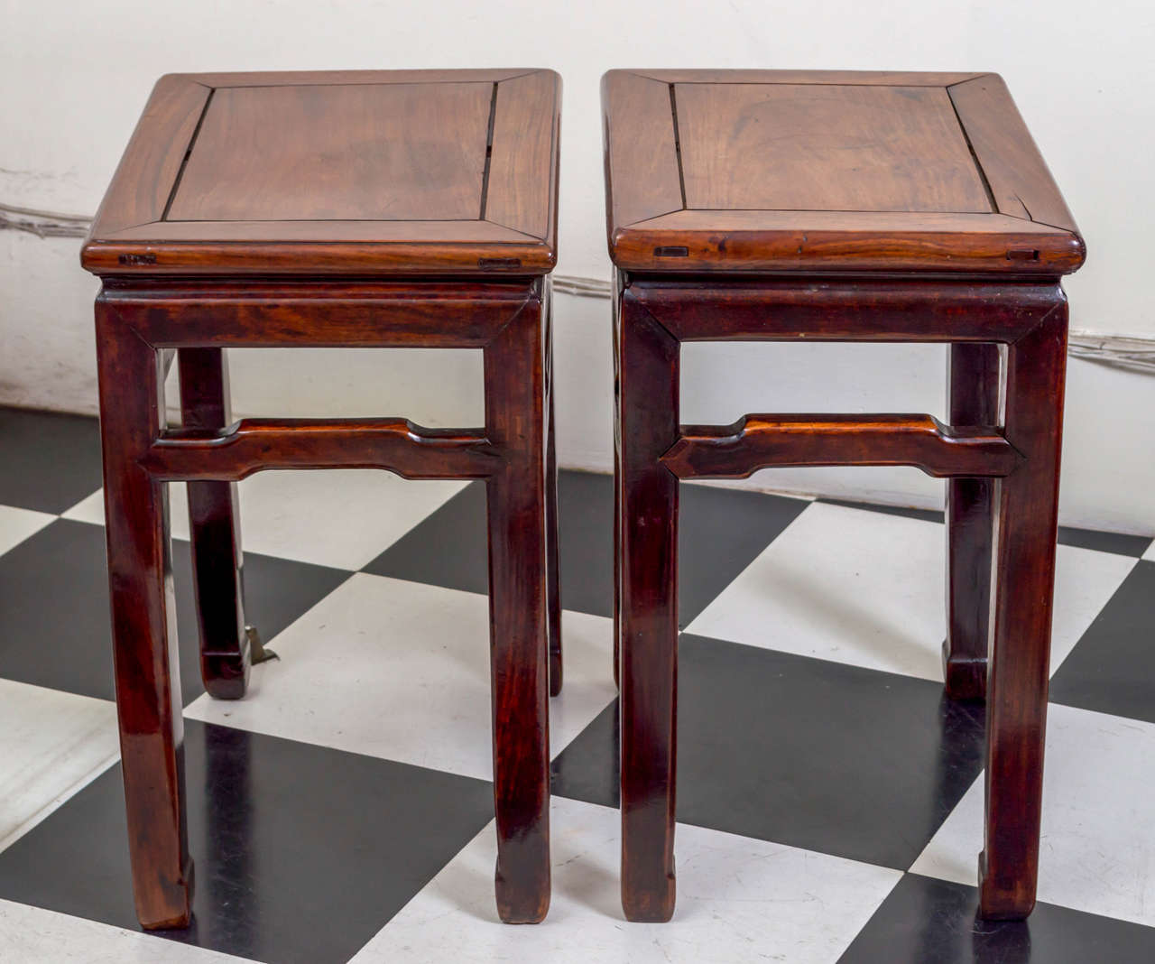 Pair of Late 19th Century Chinese Rosewood Side Tables at 1stDibs