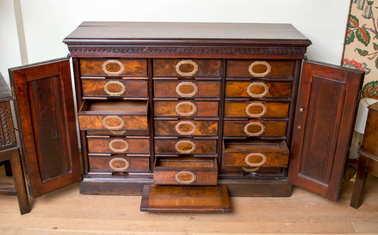 Late 19th Century English Victorian Walnut File Cabinet 1