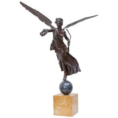 Late 19th Century Italian Bronze Statue of Winged Victory