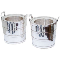 Pair of 19th Century English Regency Sheffield Silver Wine Coolers