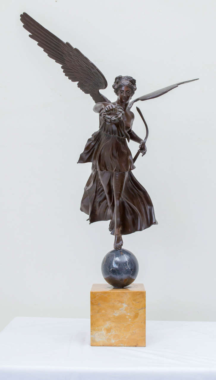 Late 19th Century Italian Bronze Statue of Winged Victory at 1stDibs