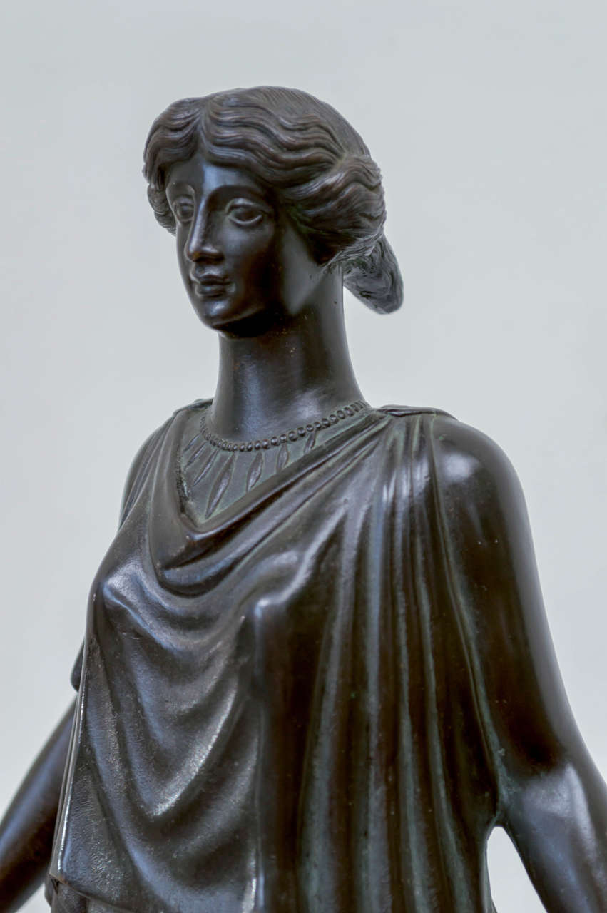 19th Century Roman Bronze Statue of a Woman For Sale at 1stDibs