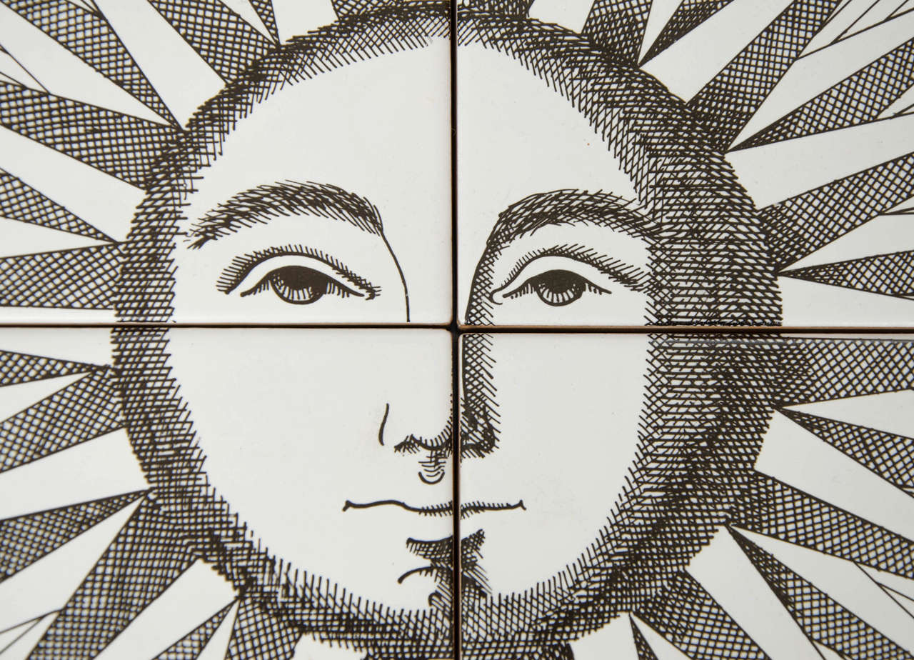 Italian Set of Ceramic Tiles by Piero Fornasetti