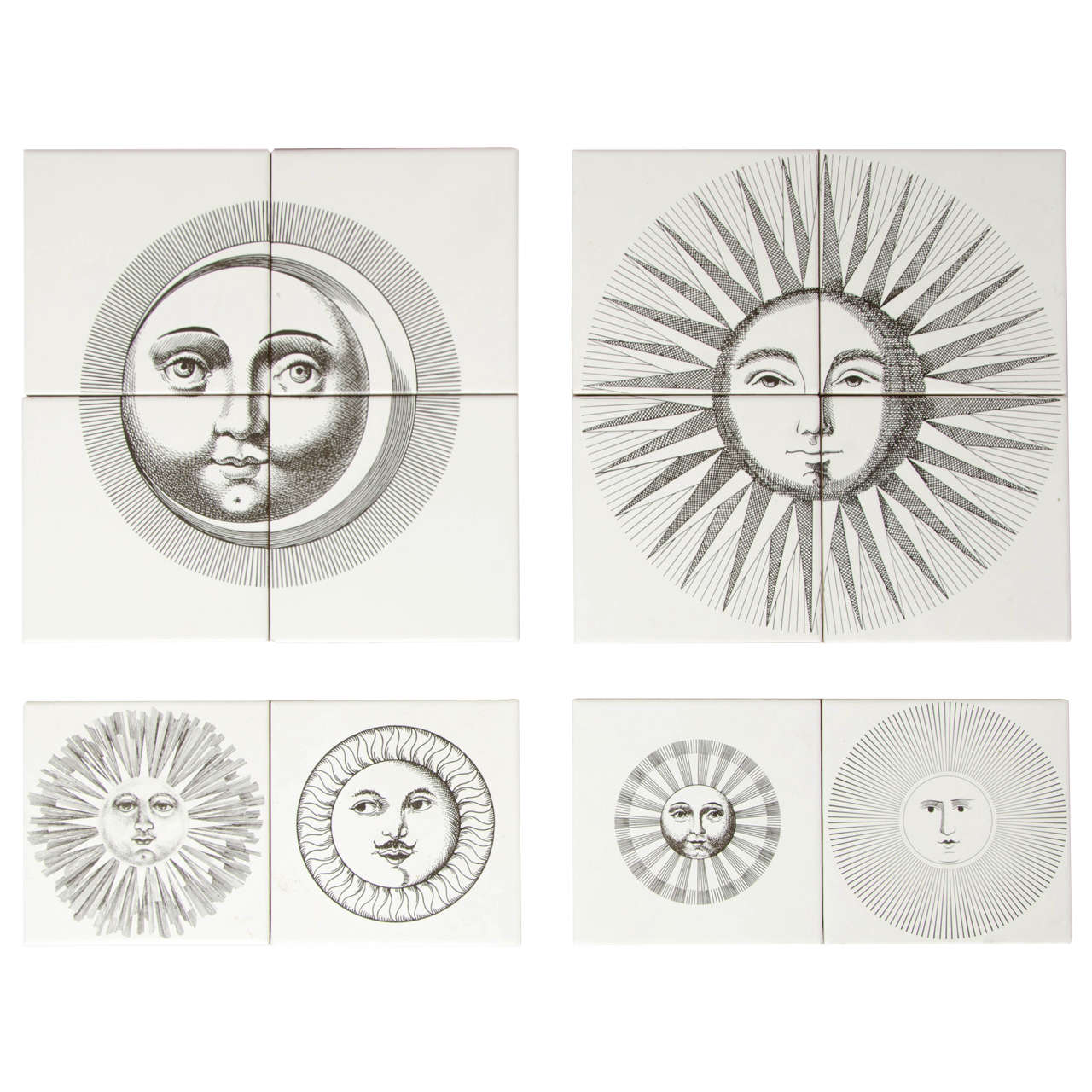 Set of Ceramic Tiles by Piero Fornasetti