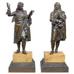Pair of Bronze French Philosophers