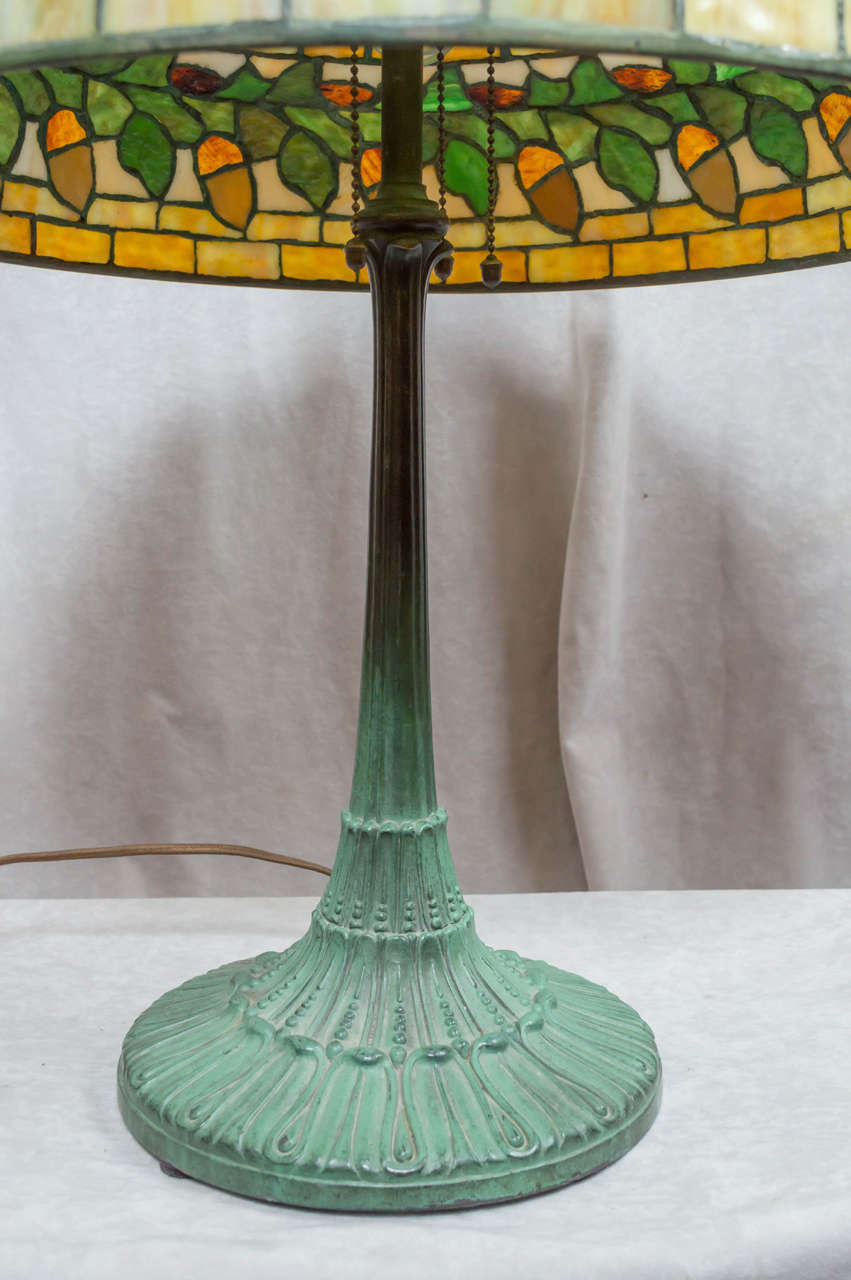 American Leaded Glass Table Lamp by Wilkinson
