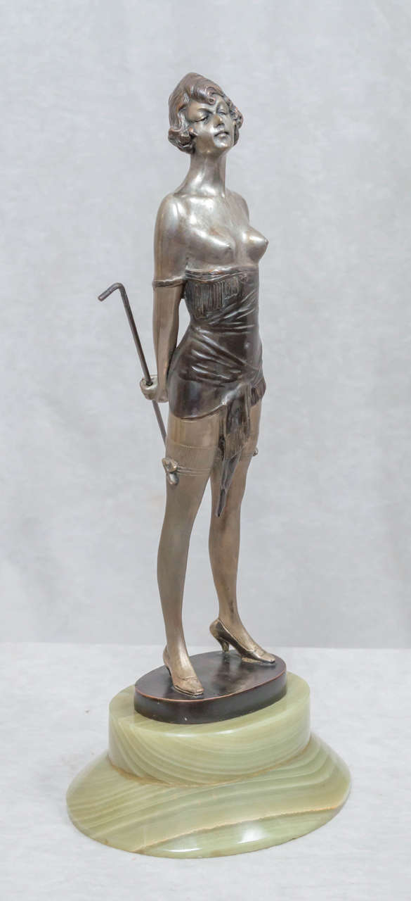 If you collect Art Deco sculpture, you should be acquainted with the noted German artist Bruno Zach. Known for his great quality and erotic themes his popularity has continued to grow over the years. Larger examples of this model have sold for