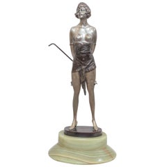 Art Deco Bronze "The Whip Girl" by Bruno Zach