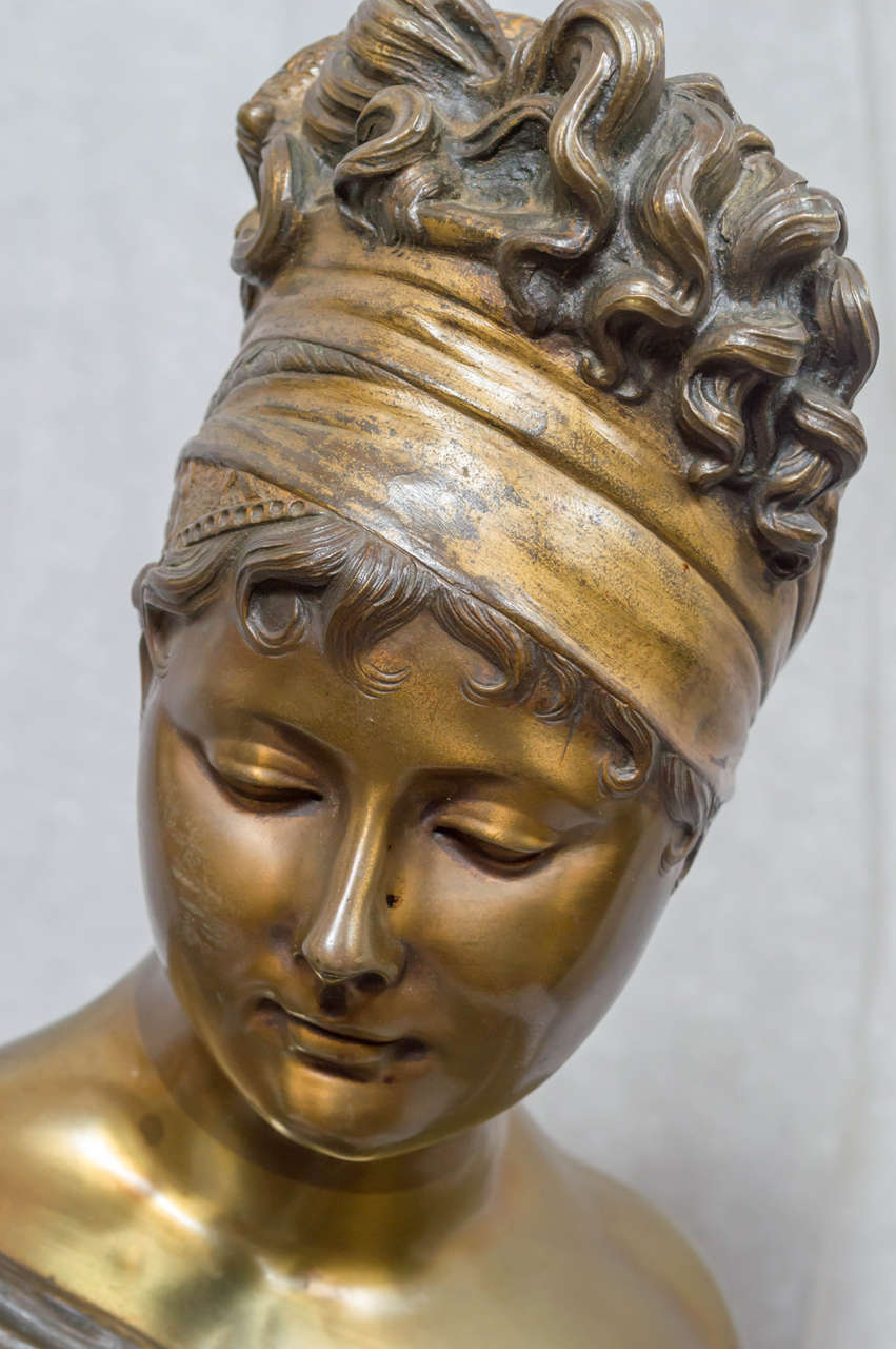 Neoclassical Bronze Bust of a Beauty