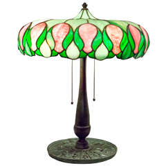 Antique Leaded Glass Table Lamp