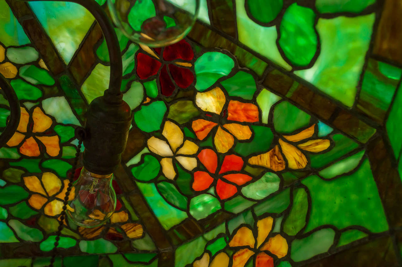 20th Century Leaded Glass Hanging Dome by Handel