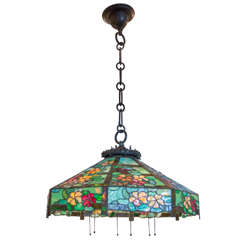 Leaded Glass Hanging Dome by Handel