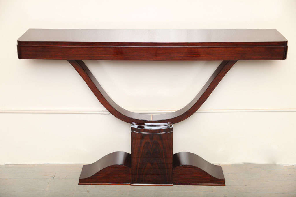 Beautiful Art Deco wall console. Pair available.