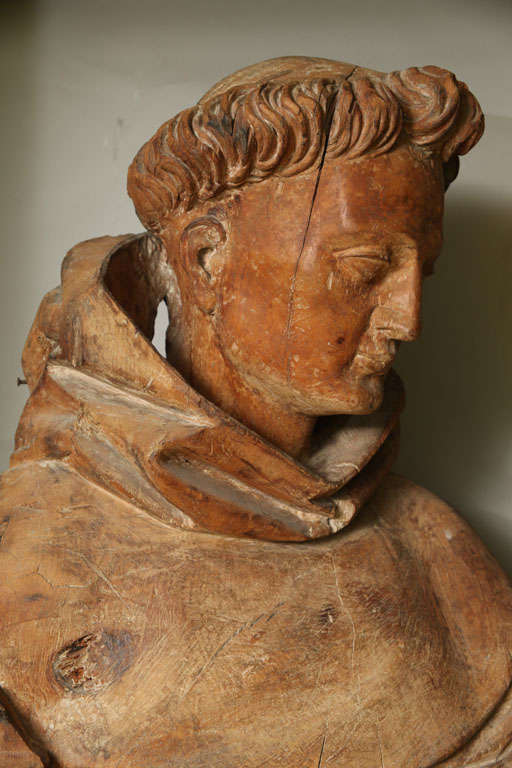 An Italian Carved Hardwood Figure of Saint Francis 6