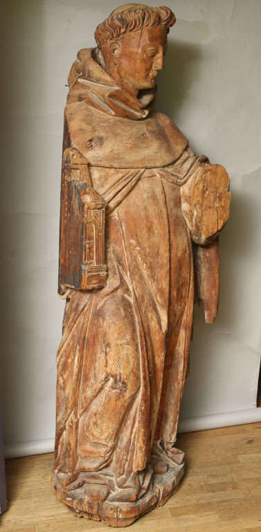 An Italian Carved Hardwood Figure of Saint Francis 7