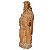 Antique An Italian Carved Hardwood Figure of Saint Francis