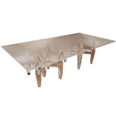 A Pair of Lucite Tables from a David Barrett Designed Interior