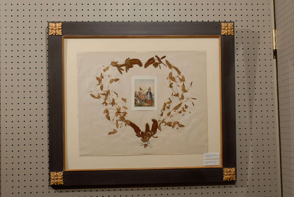 This is a wonderful set of antique dried botanicals and ferns from a family album dating back to 1870s.  The family traveled around Europe extensively and collected the botanicals, ferns and prints from each area they visited.  The lovely display is