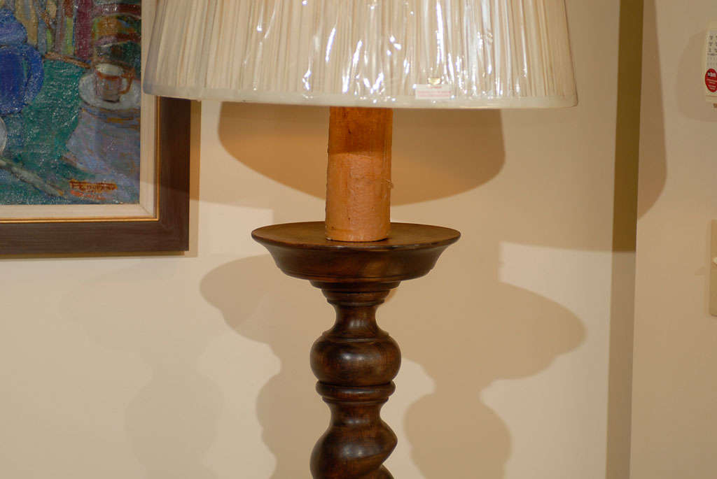 Wood Fantastic 20th C. Barley Twist Floor Lamp