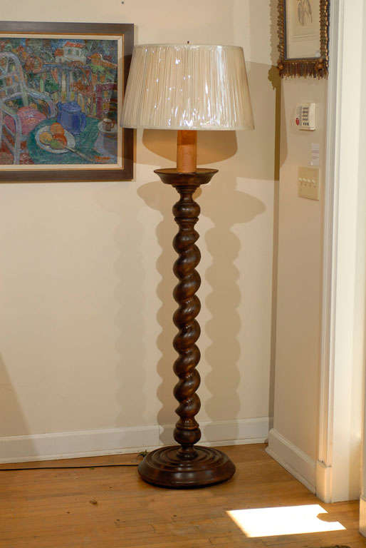 Fantastic 20th C. Barley Twist Floor Lamp 3