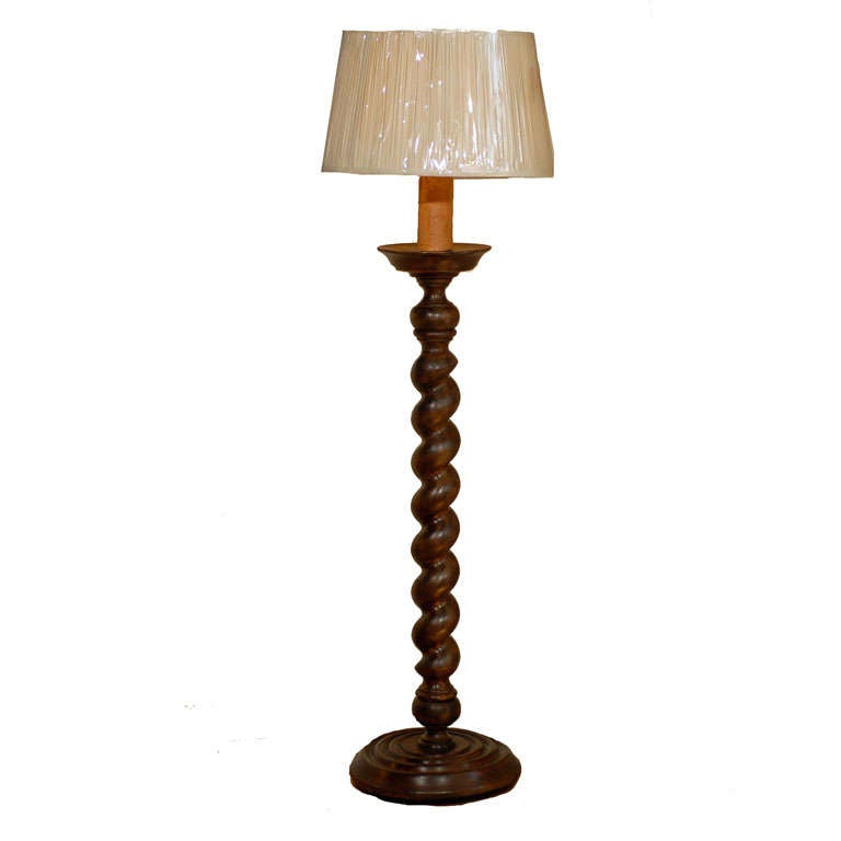 Fantastic 20th C. Barley Twist Floor Lamp