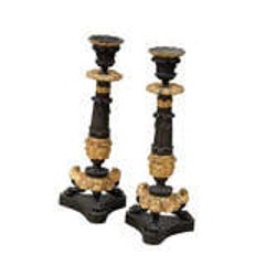 Napoleon III Gilt and Patinated Bronze Candlesticks 6