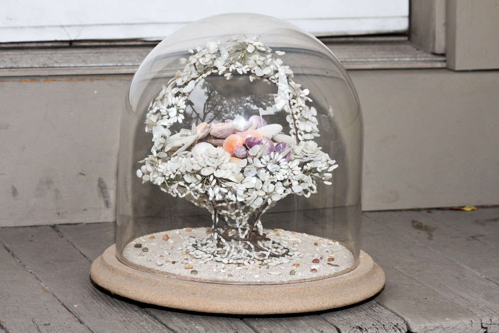 19th Century Shell and Wire Bride's Basket