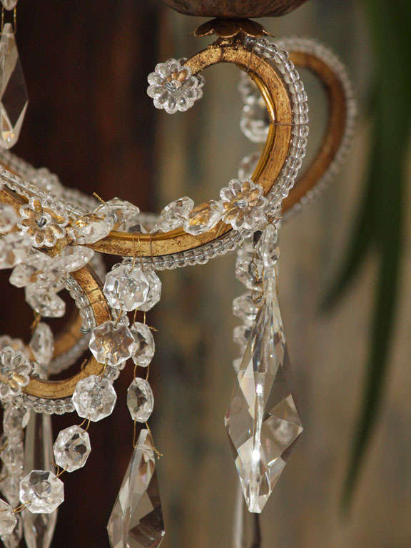 Pair of Monumental Italian Beaded Crystal Sconces 5