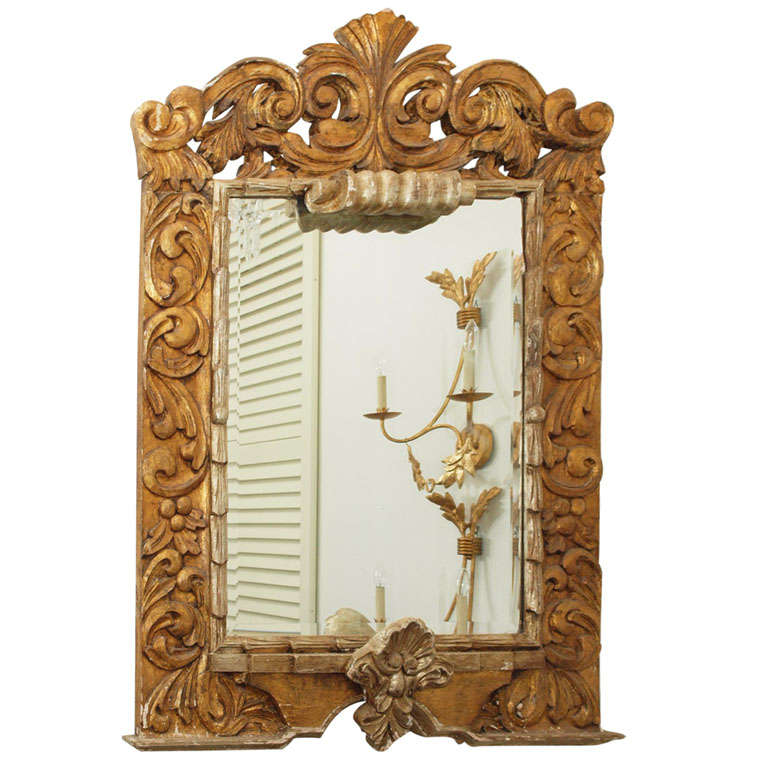 Magnificent Antique Italian Giltwood Mirror (4.5 ft.)