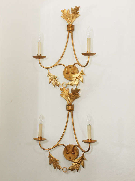 Swedish Style Gilded Sconces
