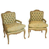 Pair of Louis XV Fauteuil Pair of Louis XV Fauteuil