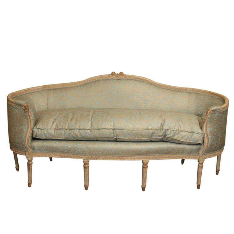 Gustavian Settee with Fortuny Upholstery For Sale
