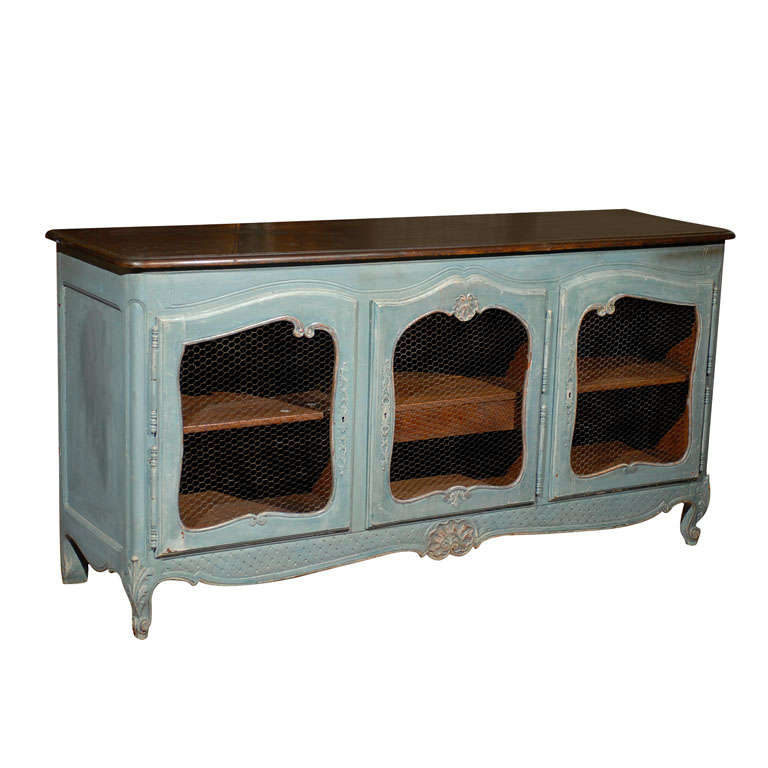 the 19th Century French Provincial Painted  Three Door Sideboard
