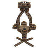 Candelabro de cadena enrollable industrial Folk Art