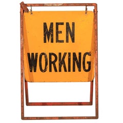 Vintage Men Working Utility Workman Sign