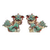 A Pair of 19th Century Chinese Porcelain Foo Dogs
