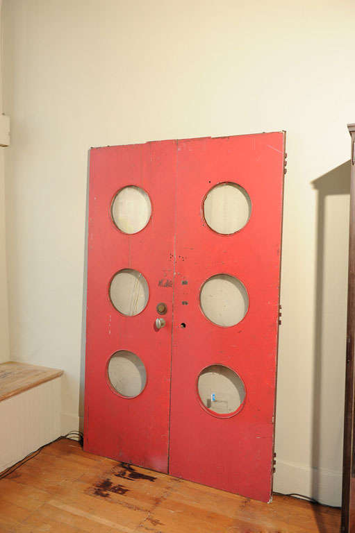 A pair of painted metal doors with 11.5