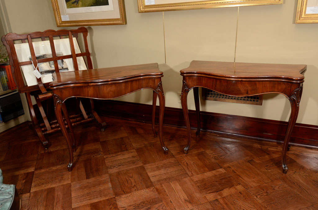 An Important Pair of George III Carved Mahogany Card Tables