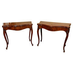 An Important Pair of George III Carved Mahogany Card Tables