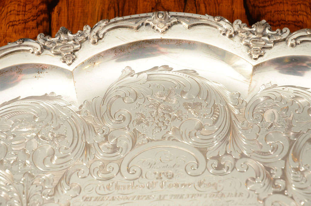 A Stunning American Silver Two Handled Presentation Tray 3