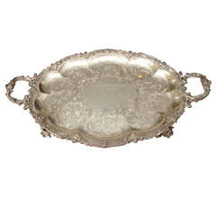 A Stunning American Silver Two Handled Presentation Tray