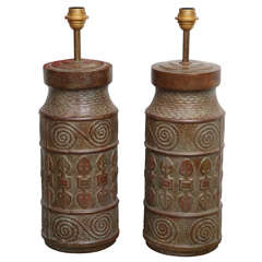 Pair of Solid Bronze Lamps