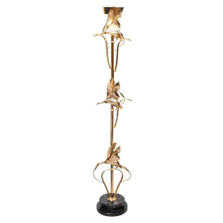 Nara, Floor Lamp with Sculpture Deer For Sale at 1stDibs
