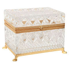 1920
s French Gilded Bronze and Cut Crystal Box Antique 1920
s French Gilded Bronze and Cut Crystal Box