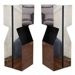 Pair of Illuminated Pedestals/Magazine Racks by Neal Small