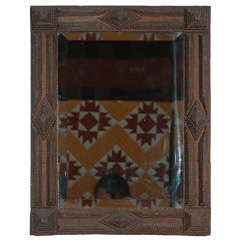 Fantastic Tramp Art Frame With Mirror