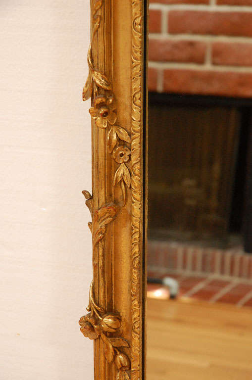 Wood 1940's Gilt French Mirror For Sale